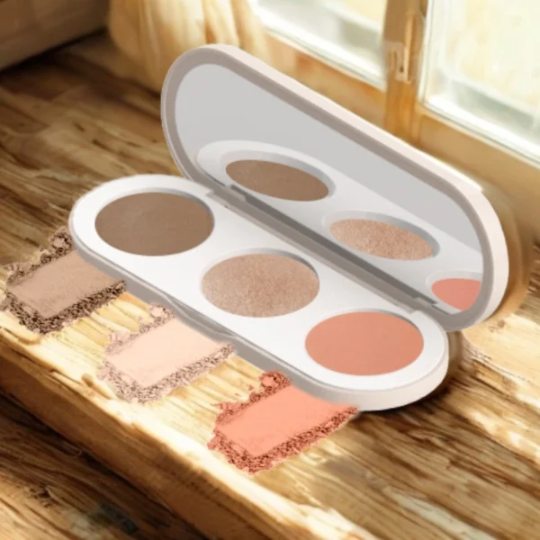 Avant et après utilisation de la Palette Visage Pêche