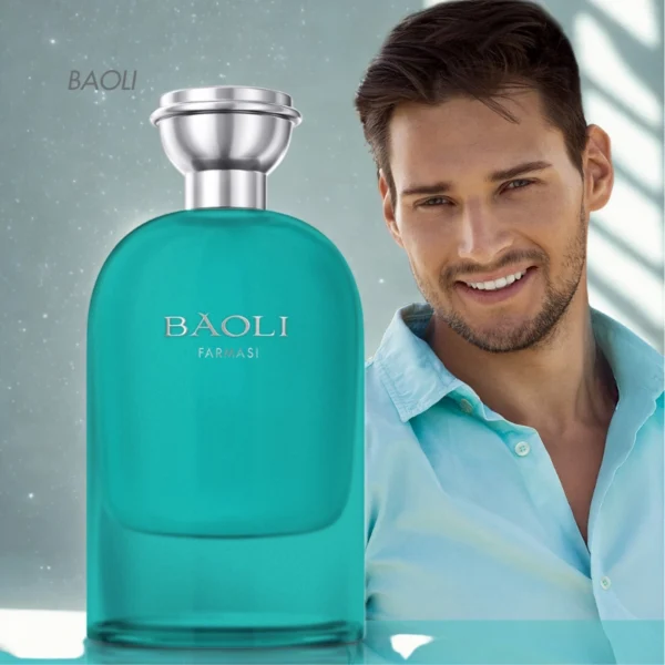 Parfum Baoli Farmasi homme sur fond noir