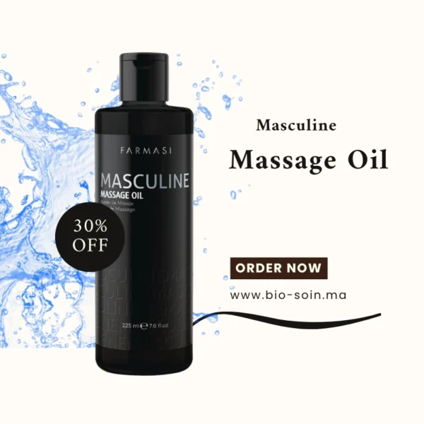 زيت مساج رجالي Farmasi Masculine – استرخاء عضلي وعطر رجولي – 100 مل